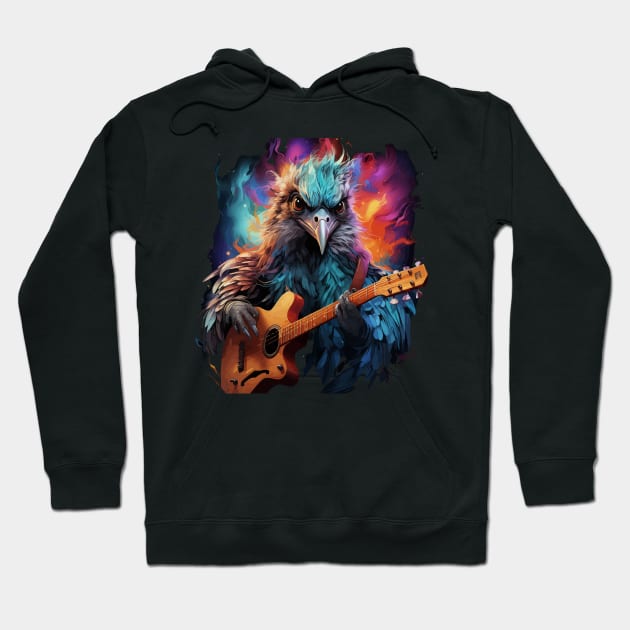 Emu Playing Guitar Hoodie by JH Mart